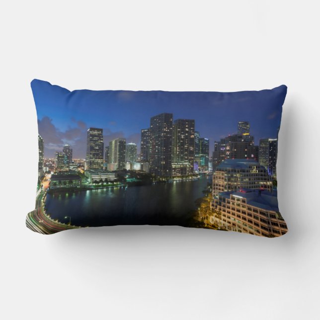 Verhoogde skyline van Brickell Key Kussen (Voorkant)