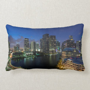 Verhoogde skyline van Brickell Key Kussen