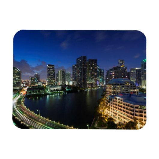 Verhoogde skyline van Brickell Key Magneet (Horizontaal)