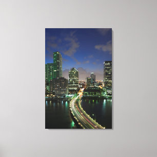Verhoogde stadshemelijn canvas afdruk
