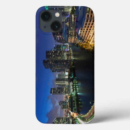 Verhoogde stadshemelijn vanaf Brickell Key Case-Mate iPhone Case (Achterkant)