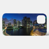 Verhoogde stadshemelijn vanaf Brickell Key Case-Mate iPhone Case (Achterkant (horizontaal))