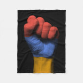 Verhoogde uitgelijnde vuist met Armeense vlag Fleece Deken (Voorkant)
