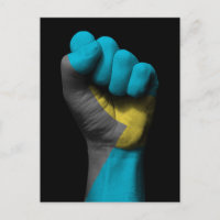 Verhoogde uitgelijnde vuist met vlag Bahama's