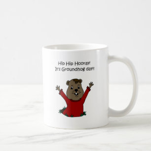 Verhoorn haar Groundhog dag in wit Koffiemok