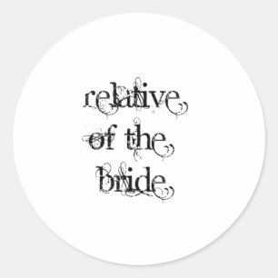 Verhouding van de bride ronde sticker