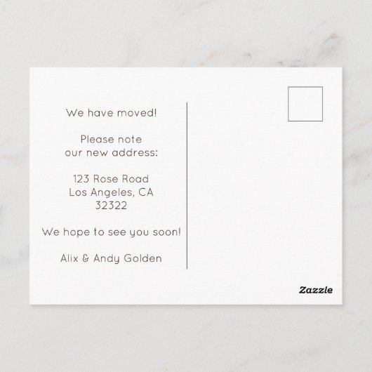 Verhuisaankondiging Adres Schattigee Woonkamer Ban Briefkaart (Achterkant)