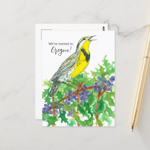Verhuisaankondiging Oregon Meadowlark Grape Briefkaart