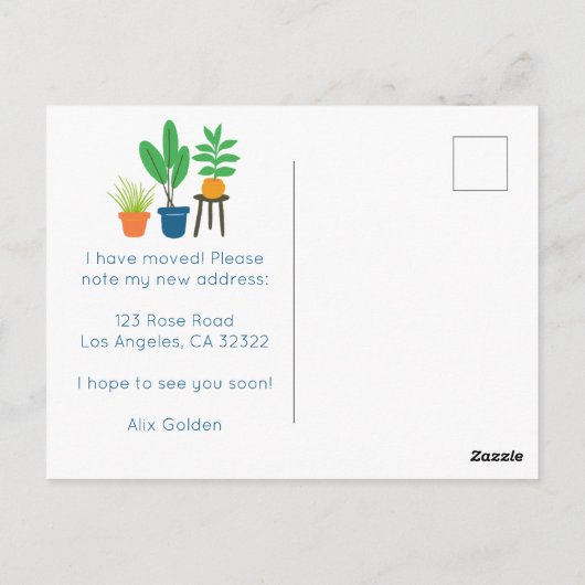 Verhuisbericht Adres Cute Woonkamer Bank  Briefkaart (Achterkant)