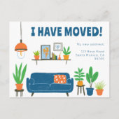 Verhuisbericht Adres Cute Woonkamer Bank  Briefkaart (Voorkant)