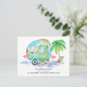 Verhuisbericht Briefkaart | Watercolor Caravan (Staand voorkant)