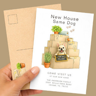 Verhuisbericht Franse Bulldog nieuwe woning Briefkaart