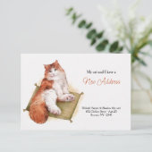 Verhuisbericht met poes aankondiging (Staand voorkant)