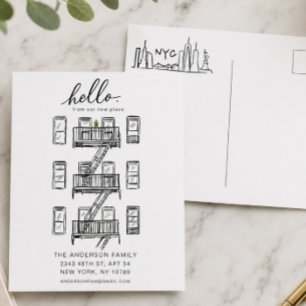 Verhuisbericht Naar NYC Ansichtkaart Briefkaart