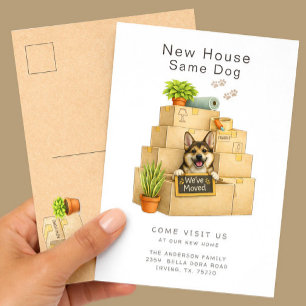 Verhuisbericht Nieuwe Huis Corgi Briefkaart
