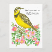 Verhuisbericht North Dakota Meadowlark Briefkaart (Voorkant)