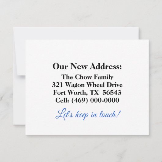 Verhuisbericht Notitiekaart Notitiekaartje (Achterkant)