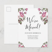 Verhuisbericht Paarse Waterverf Bloemen Briefkaart (Voorkant / Achterkant)