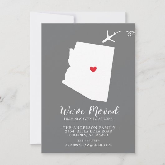 Verhuisbericht | Staat ARIZONA Aankondiging (Voorkant)