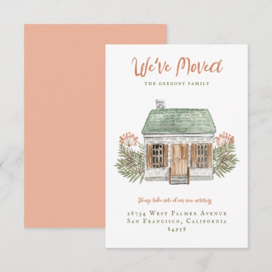 Verhuisbericht van oud huis  kaart (Voorkant / Achterkant)