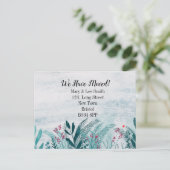 Verhuisd huis verhuizen naar het buitenland verhui aankondigingskaart (Staand voorkant)