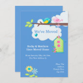 Verhuisde vogelstand en -boom aankondiging (Voorkant / Achterkant)