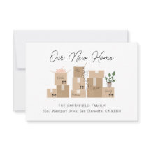 Verhuisdozen Nieuw adres en Verhuisaankondiging