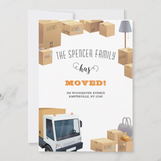 Verhuisdozen Verplaatste aankondiging (Voorkant)