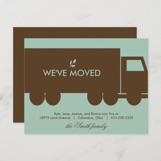 Verhuiswagen verhuisbericht kaart (Voorkant / Achterkant)