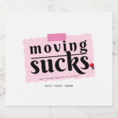 Verhuizen is klote! Modern Grappig Afscheid Goed B Bier Etiket (Enkel label)