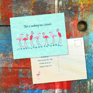 Verhuizen naar de Tropen Flamingo Vrienden Nieuw A Briefkaart