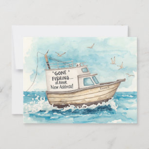Verhuizen naar een nieuw thuis voor liefhebbers va briefkaart