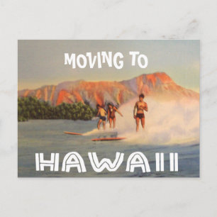 Verhuizen naar Hawaii  adreswijziging Aankondigingskaart