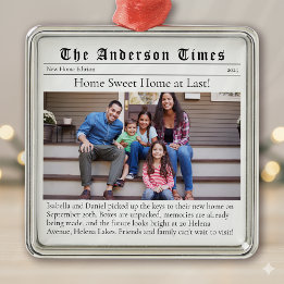 Verhuizen naar huis Eerste kerst Nieuw Huis Metalen Ornament