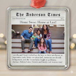 Verhuizen naar huis Eerste kerst Nieuw Huis Metalen Ornament