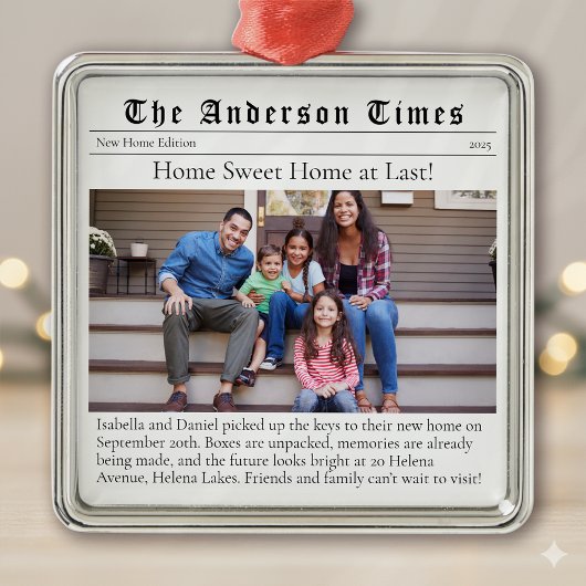 Verhuizen naar huis Eerste kerst Nieuw Huis Metalen Ornament