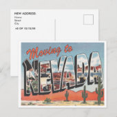 Verhuizen naar Nevada  Style Address Change Briefkaart (Voorkant / Achterkant)