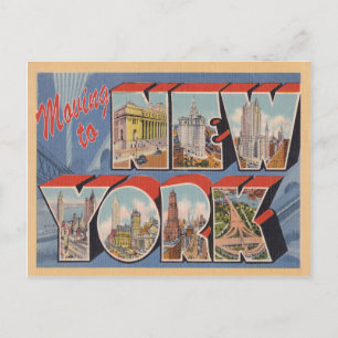 Verhuizen naar New York Vintage Adreswijziging Aankondigingskaart