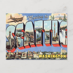 Verhuizen naar Seattle WA adreswijziging Aankondigingskaart