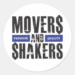 Verhuizers en Shakers - Blauw Ronde Sticker