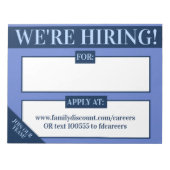 Verhuur van hulp voor gezochte werkgevers notitieblok (Voorkant)