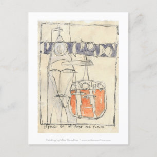 Verhuur van verleden en toekomst briefkaart