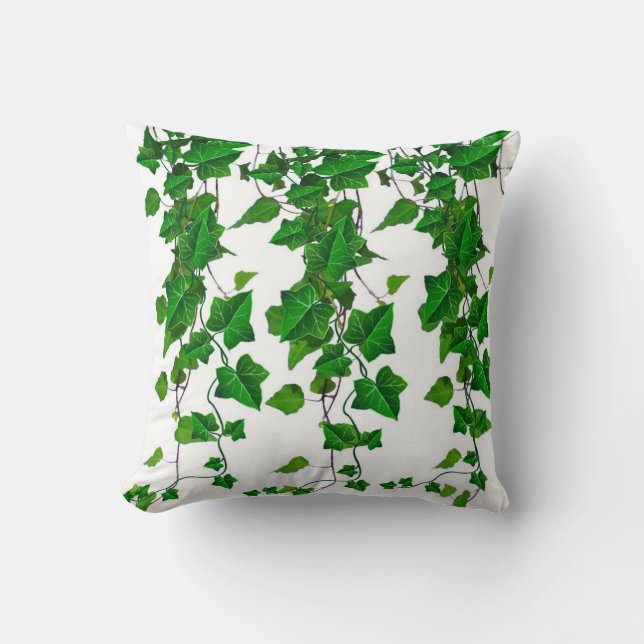 VERIDIAN GREEN IVY VINES WHITE KUSSEN (Voorkant)