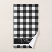 Vérifications de buffle noir et blanc modernes per (Serviette à main)