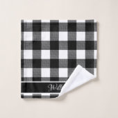 Vérifications de buffle noir et blanc modernes per (Gant de toilette)