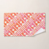 Vérifié, Chèques - rose, orange et crème (Serviette à main)