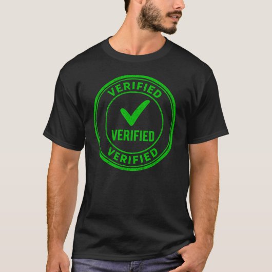 Verified Circular Green Rubber Stamp T-shirt (Voorkant)