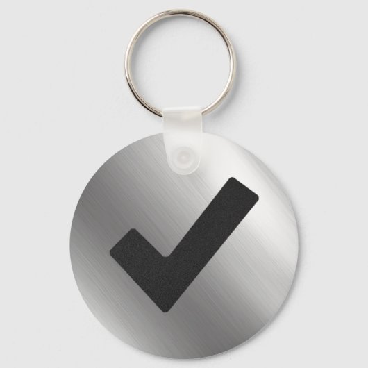 Verifieer Silver Stainless Steel Metal Sleutelhanger (Voorkant)