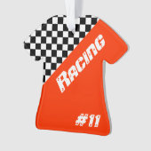 Vérifier le Motif en noir et blanc avec orange (devant)