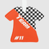 Vérifier le Motif en noir et blanc avec orange (dos)